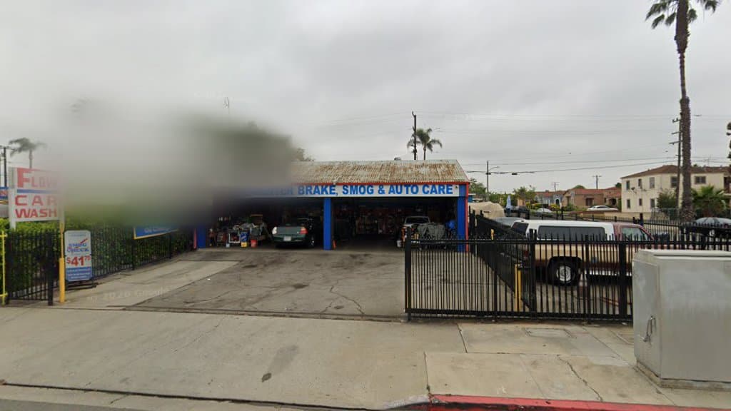 Street view of Manchester Brake storefront on W. Manchester Blvd in Inglewood